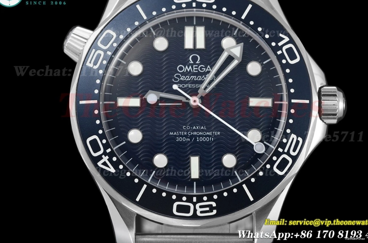 Dial Seamaster Mod SS 300m Blue SS James BLSF 42mm A8806 Bond 60th 0305